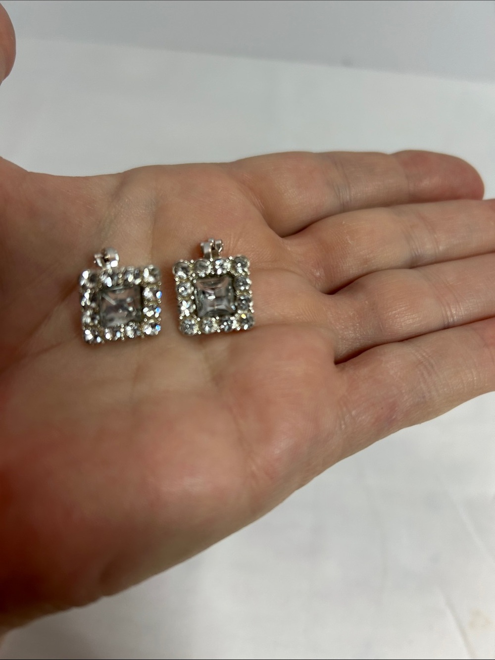 Vintage Clip on faux diamond earrings